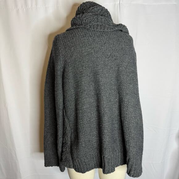 Maine New England Chunky Cable Knit Cowl Neck Sweater Button Shoulder 20 - Picture 3 of 8